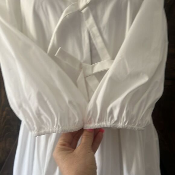 Cinq a Sept Lynn White Cotton Bow Detail Mini Dress - Picture 6 of 14